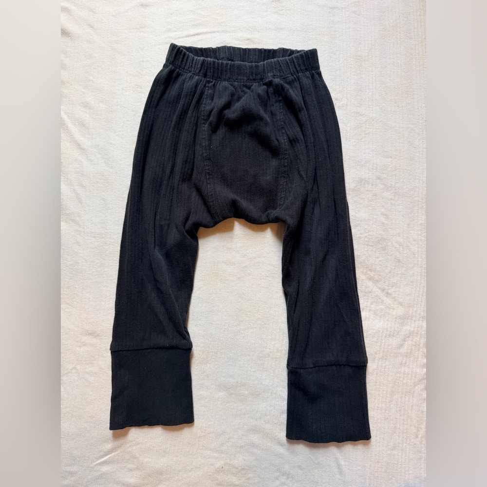 Kate Quinn Black Classic Panda Pant- Organic Cotton Wide Rib